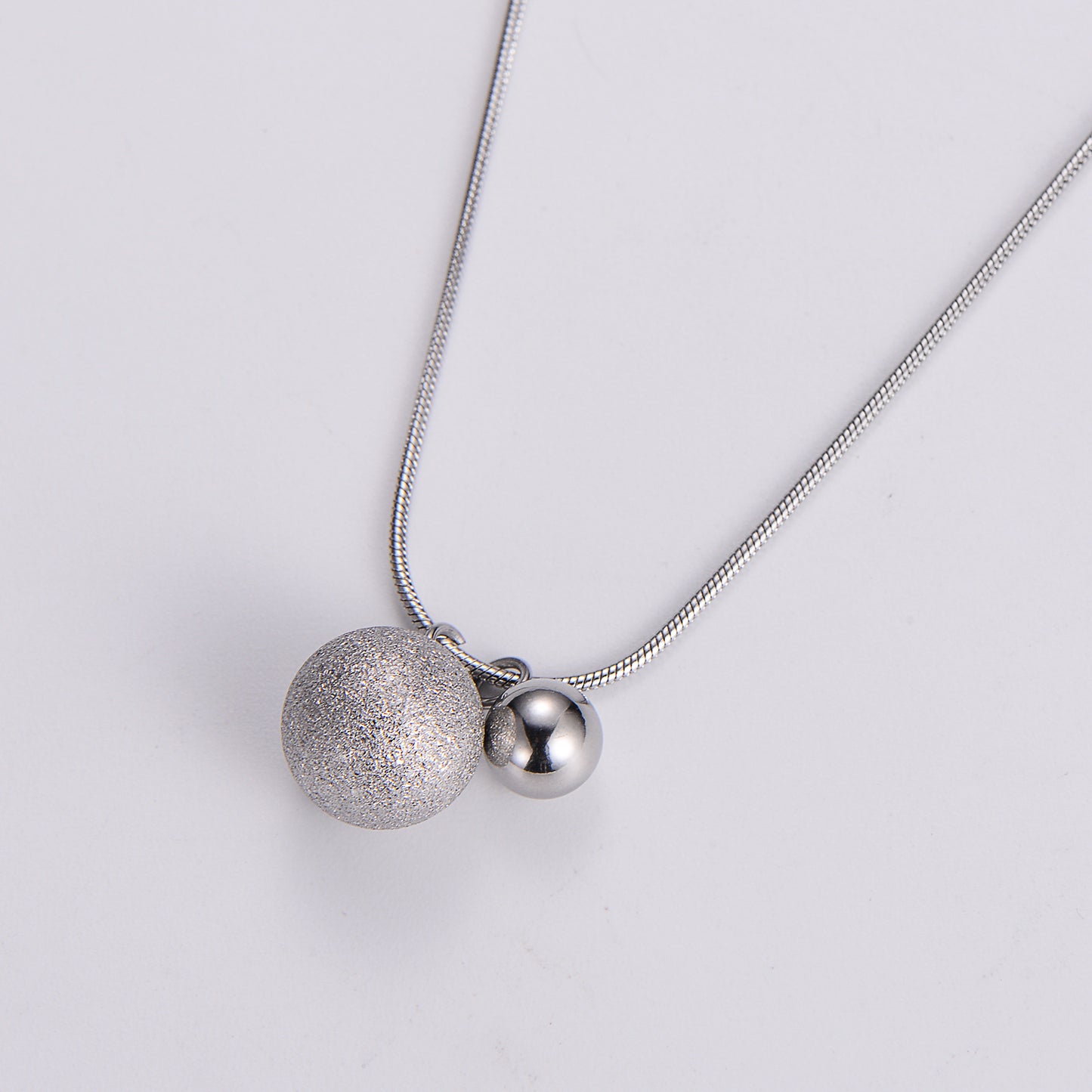 Sweet Shiny Ball Stainless Steel Pendant Necklace