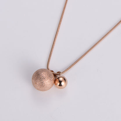 Sweet Shiny Ball Stainless Steel Pendant Necklace