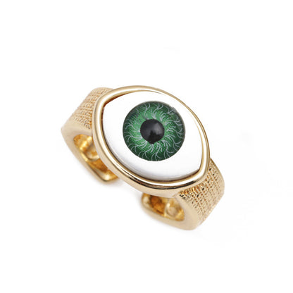 Gooddiy Fashion Eye Micro-inlaid Zircon Copper Open Ring Wholesale Jewelry