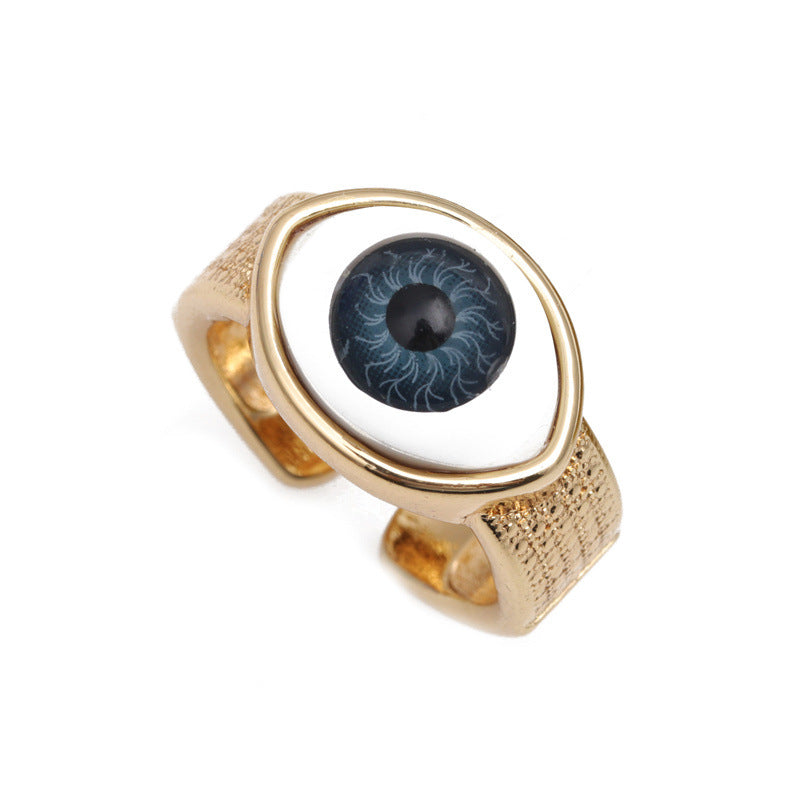 Gooddiy Fashion Eye Micro-inlaid Zircon Copper Open Ring Wholesale Jewelry