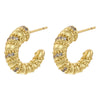 1 Pair Exaggerated Luxurious Shiny C Shape Star Side Stripe Plating Inlay Copper Zircon 18k Gold Plated Ear Studs