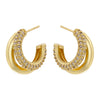 1 Pair Exaggerated Luxurious Shiny C Shape Star Side Stripe Plating Inlay Copper Zircon 18k Gold Plated Ear Studs