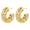 1 Pair Exaggerated Luxurious Shiny C Shape Star Side Stripe Plating Inlay Copper Zircon 18k Gold Plated Ear Studs