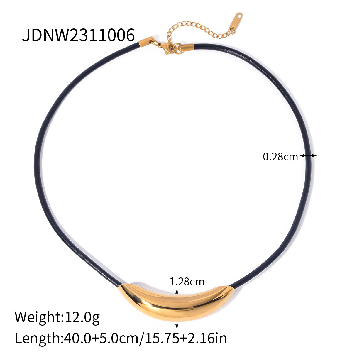 Ig Style Solid Color Stainless Steel Plating 18k Gold Plated Necklace