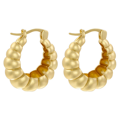 1 Pair Casual Hip-hop Vintage Style U Shape Enamel Plating Copper 18k Gold Plated Earrings