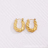 1 Pair Vintage Style U Shape Geometric Heart Shape Plating Stainless Steel Hoop Earrings