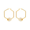 1 Pair Modern Style Simple Style Pearl Irregular Stainless Steel Hoop Earrings