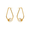 1 Pair Modern Style Simple Style Pearl Irregular Stainless Steel Hoop Earrings