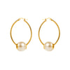 1 Pair Modern Style Simple Style Pearl Irregular Stainless Steel Hoop Earrings