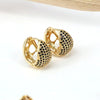 1 Pair Elegant Simple Style C Shape Plating Inlay Copper Zircon 18K Gold Plated Earrings