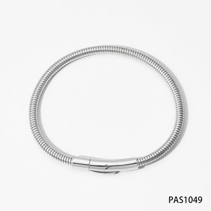 Simple Style Solid Color Stainless Steel Polishing Plating 14k Gold Plated White Gold Plated Gold Plated Bracelets Necklace