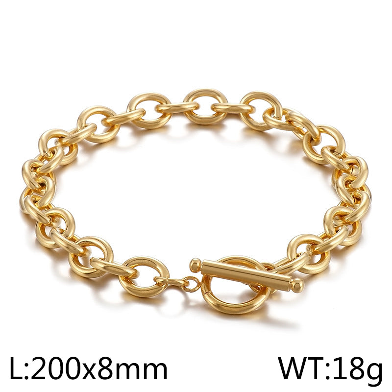 Fashion Solid Color Titanium Steel Plating Bracelets 1 Piece