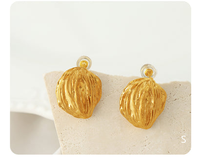 1 Pair Vintage Style Simple Style Lines Irregular Plating Pleated Copper 18k Gold Plated Ear Studs