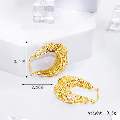 1 Pair Glam Simple Style Geometric Plating Hollow Out Sterling Silver Gold Plated Earrings