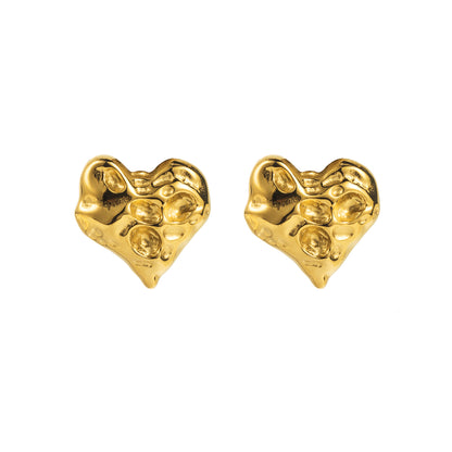 1 Pair Vintage Style Heart Shape Plating Stainless Steel Ear Studs