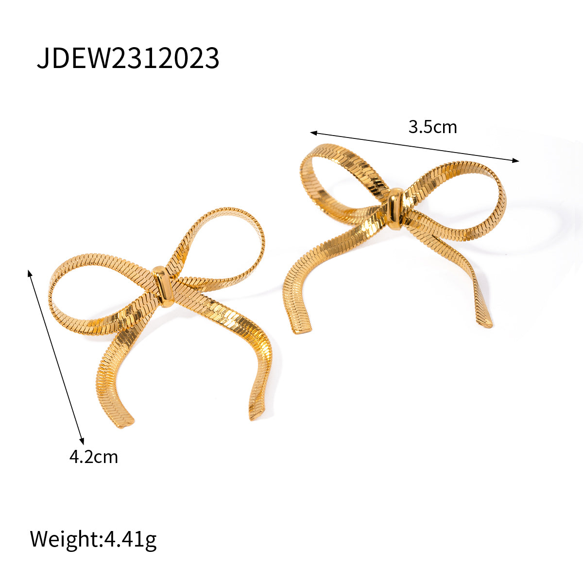 1 Pair Ig Style Bow Knot Plating Stainless Steel 18k Gold Plated Ear Studs