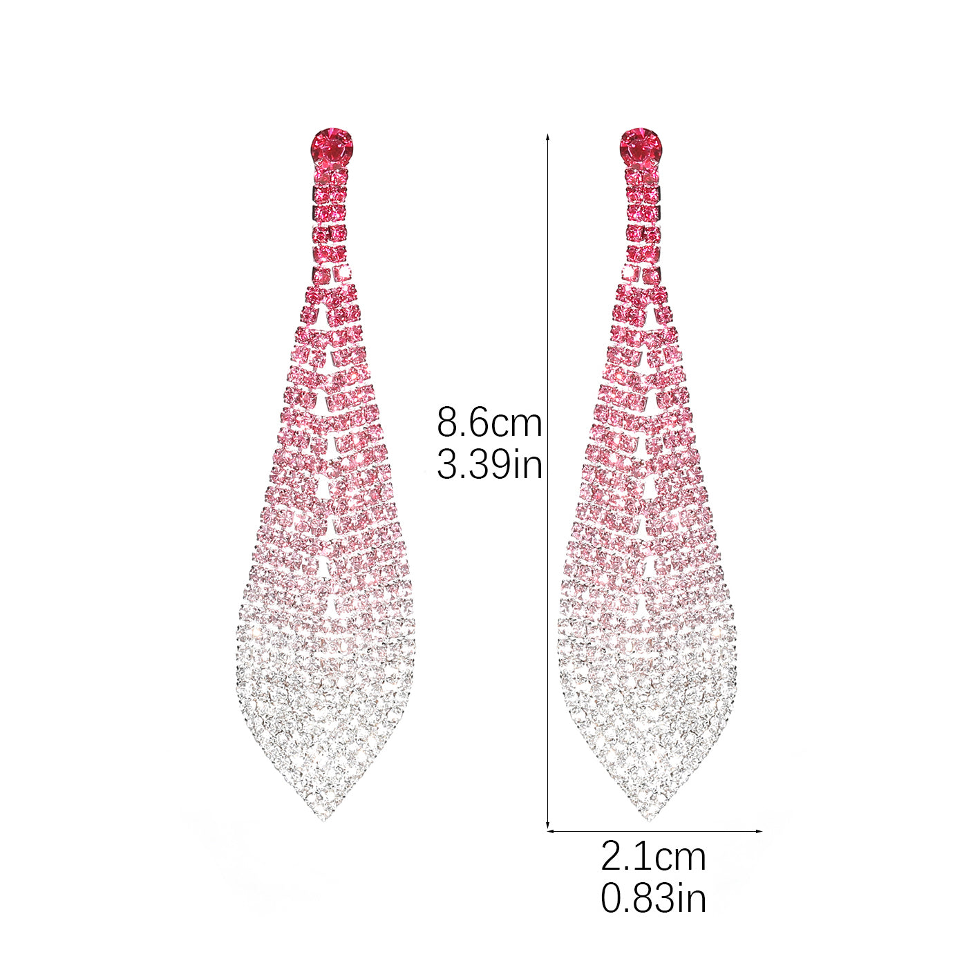 1 Pair Elegant Luxurious Geometric Tassel Plating Inlay Alloy Rhinestones Silver Plated Drop Earrings