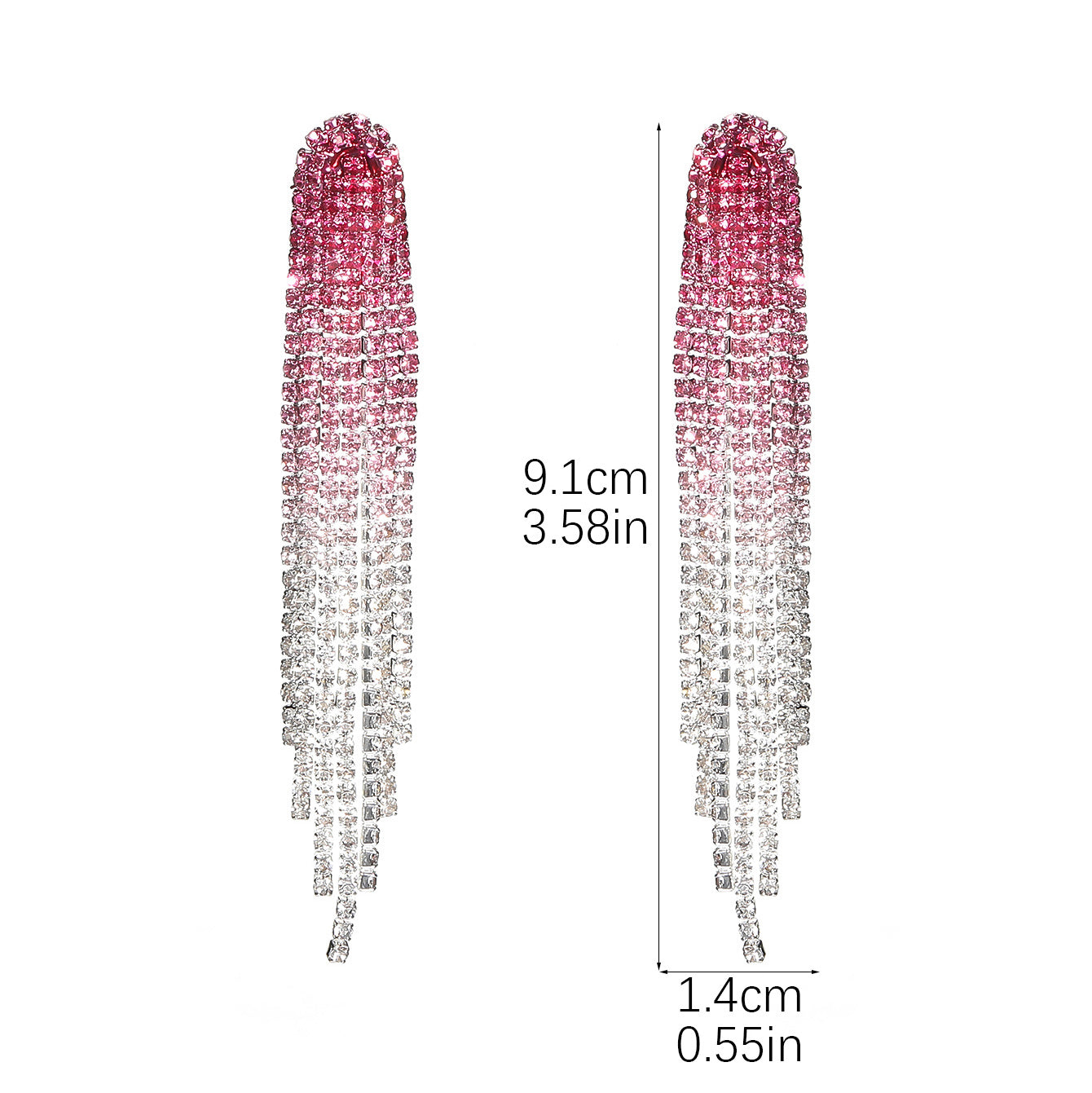 1 Pair Elegant Luxurious Geometric Tassel Plating Inlay Alloy Rhinestones Silver Plated Drop Earrings