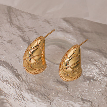 1 Pair Simple Style Geometric Solid Color Plating Copper 18k Gold Plated Ear Studs