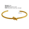 Simple Style Round Knot Titanium Steel Plating 18k Gold Plated Bangle