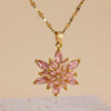 Luxurious Queen Snowflake Stainless Steel Plating Inlay Zircon 18k Gold Plated Pendant Necklace