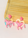 1 Pair Retro Heart Shape Horse Arylic Drop Earrings