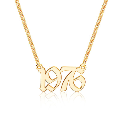 Simple Style Number Copper Plating 14k Gold Plated Pendant Necklace