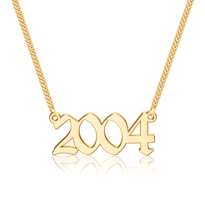 Simple Style Number Copper Plating 14k Gold Plated Pendant Necklace