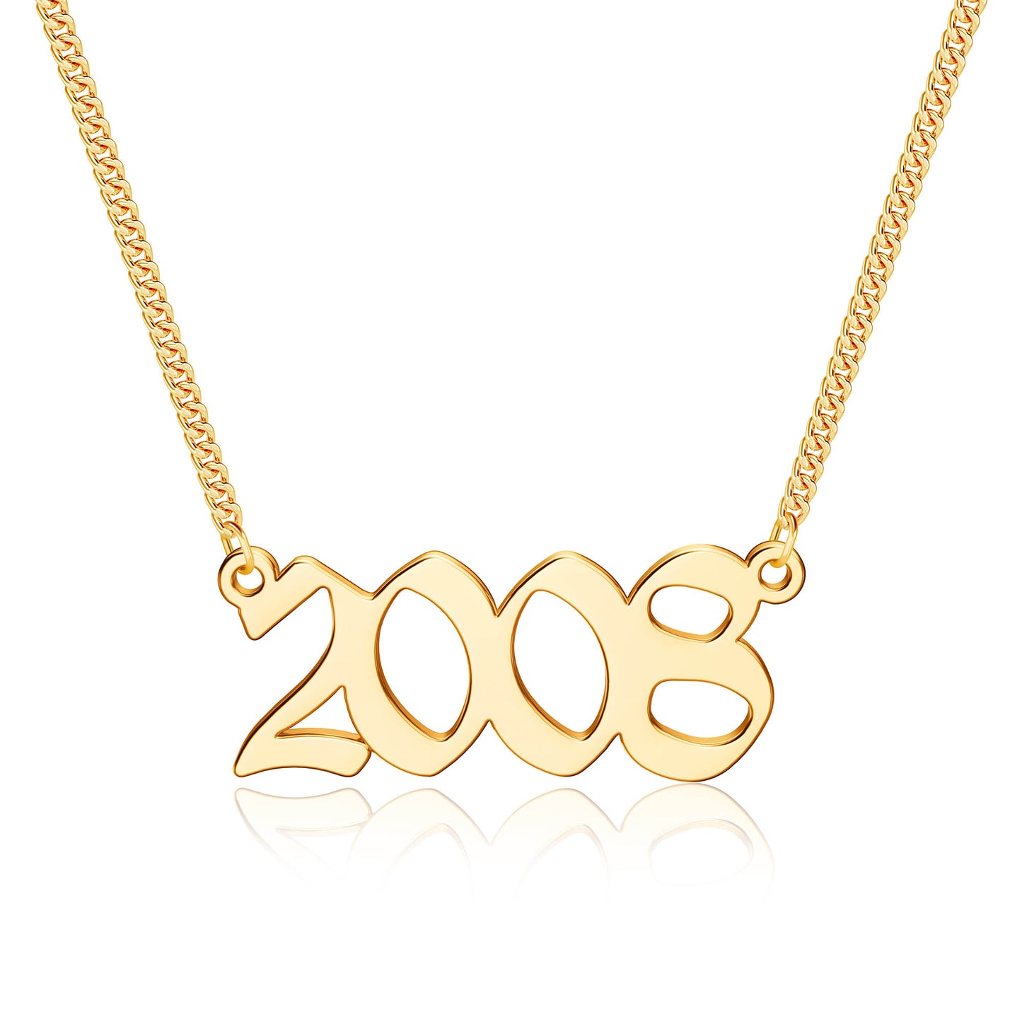 Simple Style Number Copper Plating 14k Gold Plated Pendant Necklace