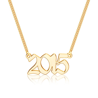 Simple Style Number Copper Plating 14k Gold Plated Pendant Necklace