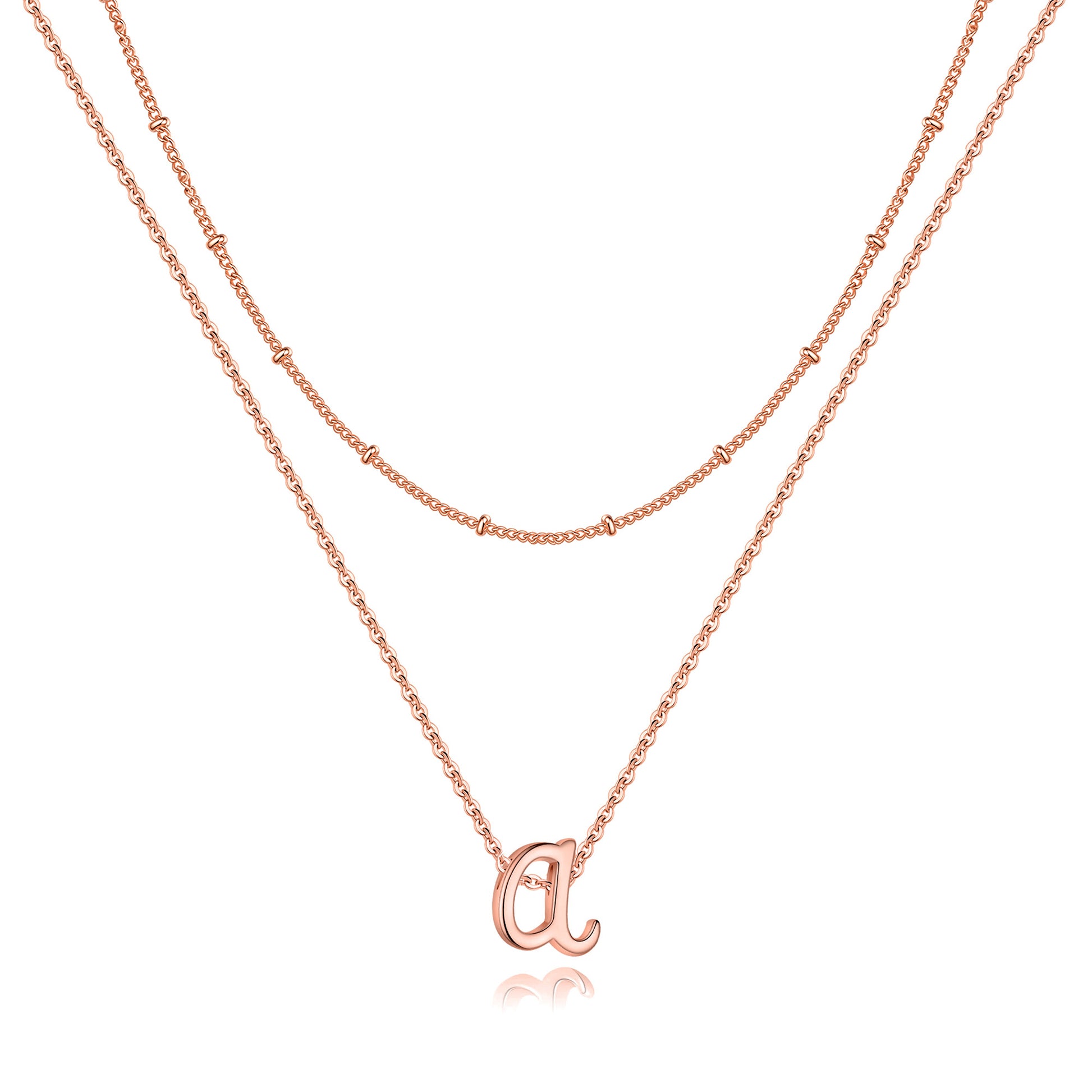 Simple Style Letter Copper Plating 14k Gold Plated Double Layer Necklaces