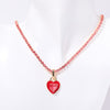 Elegant Modern Style Geometric Heart Shape Titanium Steel Inlay Zircon Pendant Necklace