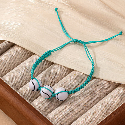 Cute Sports Ball Arylic Polyester Braid Unisex Drawstring Bracelets