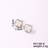 1 Pair Casual Simple Style Geometric Copper Pearl Zircon Silver Plated Drop Earrings Ear Studs