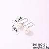 1 Pair Casual Simple Style Geometric Copper Pearl Zircon Silver Plated Drop Earrings Ear Studs