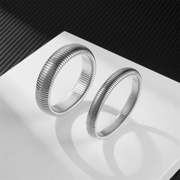 Simple Style Solid Color Stainless Steel Plating Bangle