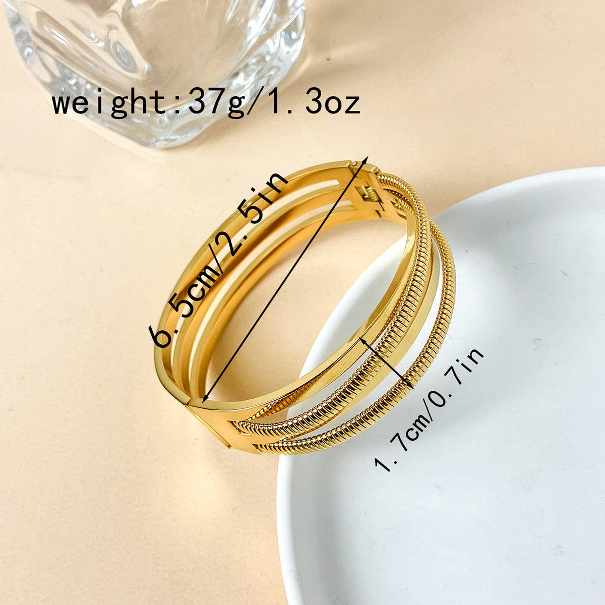 Simple Style Streetwear Solid Color Stainless Steel Plating Bangle