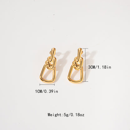 1 Pair Simple Style Geometric Plating Stainless Steel Gold Plated Drop Earrings