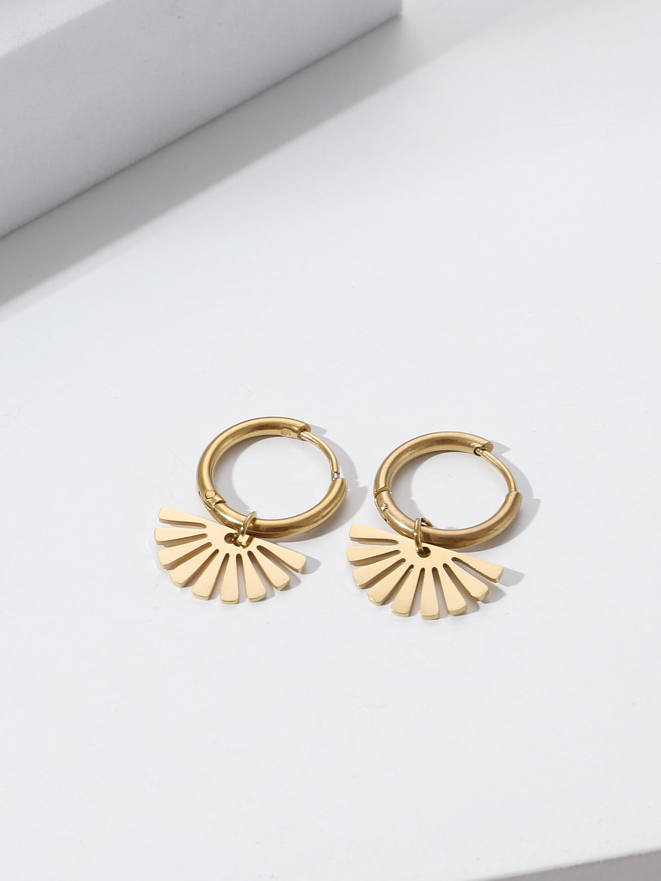 1 Pair Simple Style Commute Geometric Plating Stainless Steel 18k Gold Plated Earrings