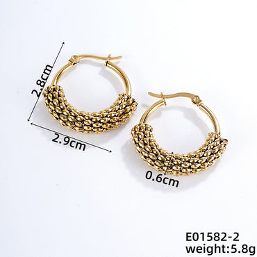 1 Pair Simple Style Geometric Irregular Stainless Steel Hoop Earrings