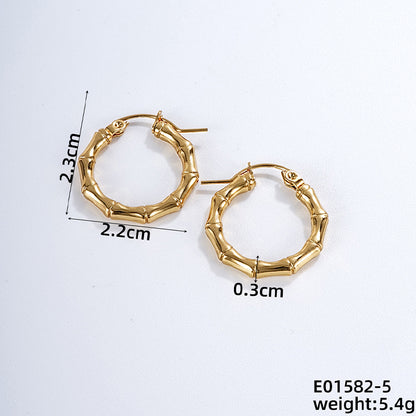 1 Pair Casual Simple Style Geometric Irregular Stainless Steel Hoop Earrings