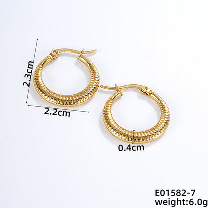 1 Pair Casual Simple Style Geometric Irregular Stainless Steel Hoop Earrings