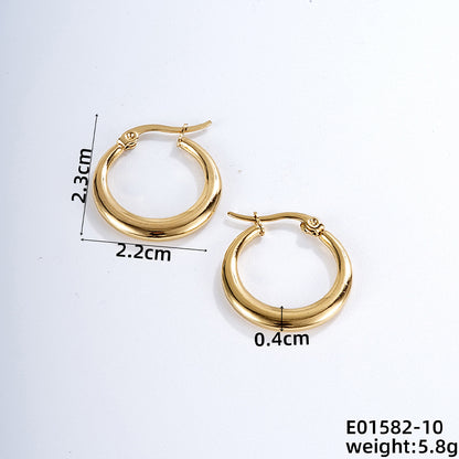 1 Pair Casual Simple Style Geometric Irregular Stainless Steel Hoop Earrings