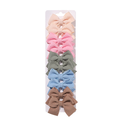 Girl'S Cute Solid Color Bow Knot Polyester Hair Clip