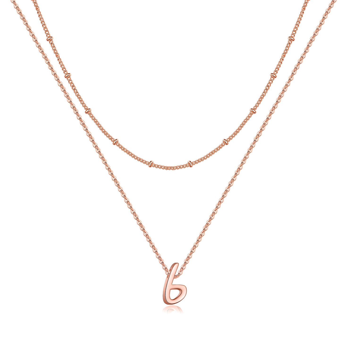 Simple Style Letter Copper Plating 14k Gold Plated Double Layer Necklaces