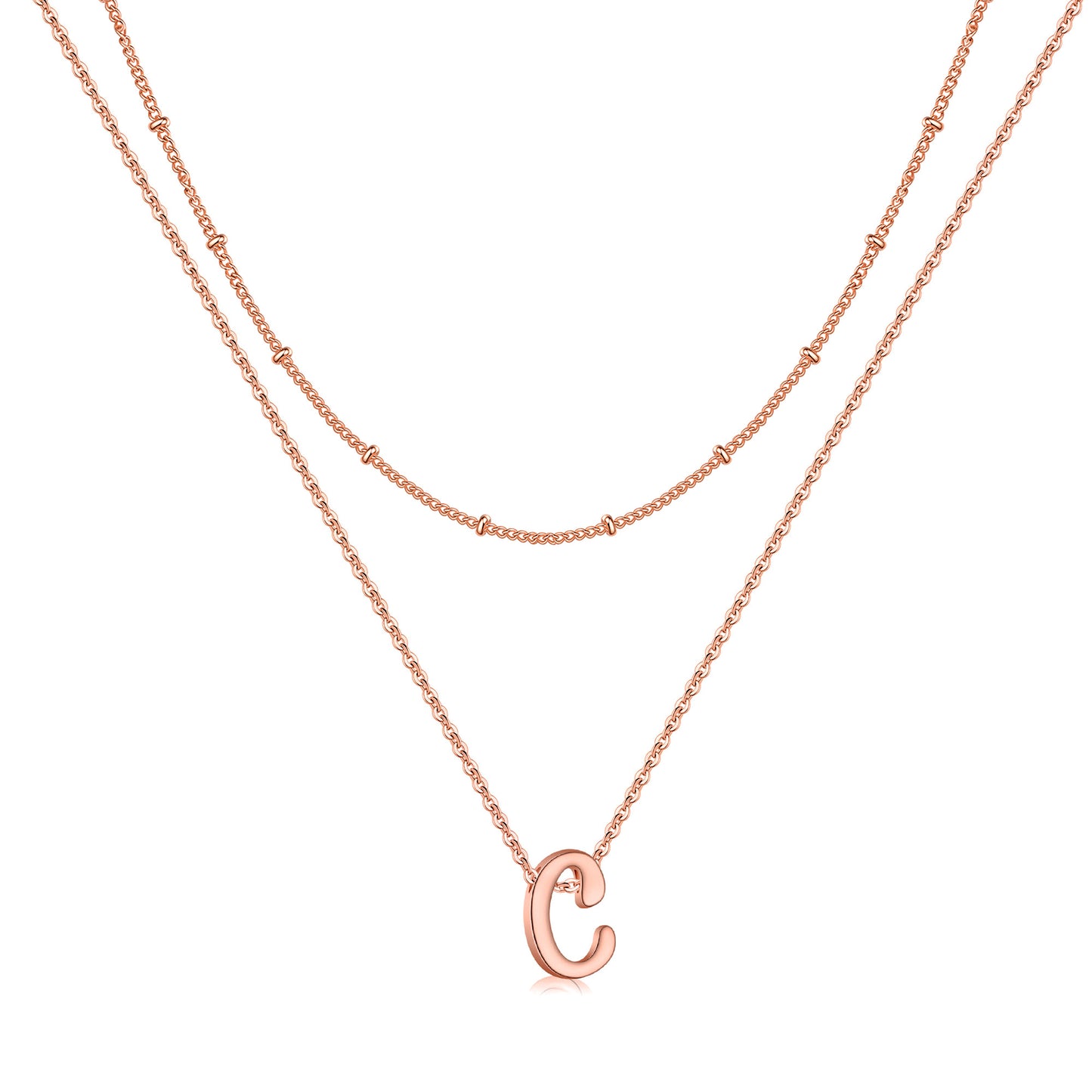 Simple Style Letter Copper Plating 14k Gold Plated Double Layer Necklaces