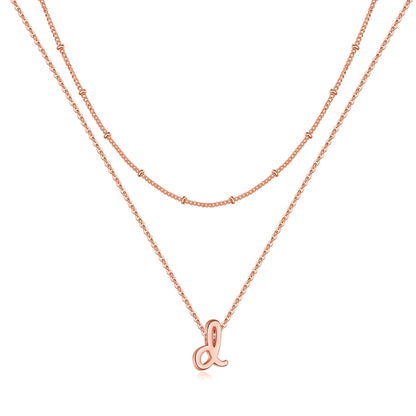 Simple Style Letter Copper Plating 14k Gold Plated Double Layer Necklaces