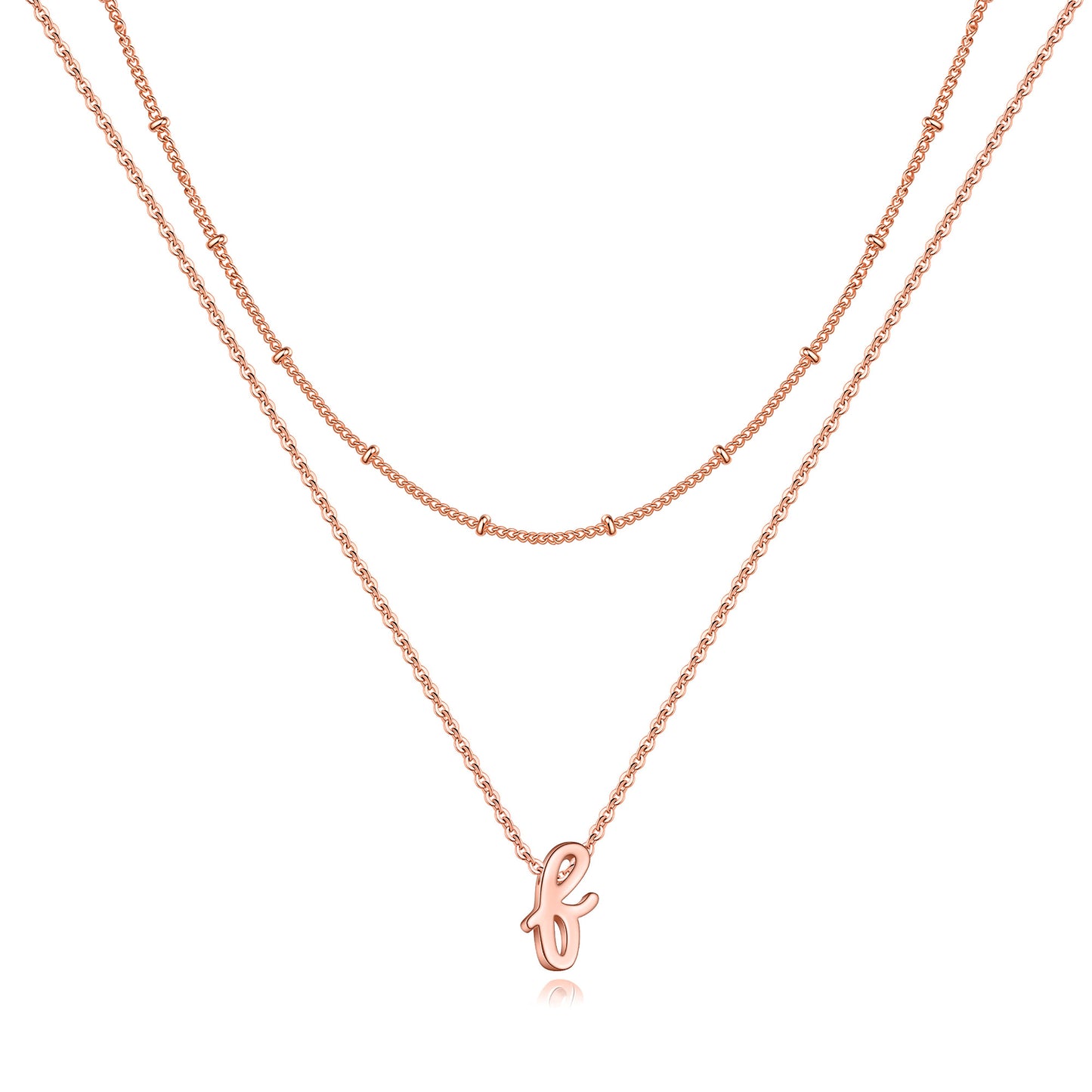 Simple Style Letter Copper Plating 14k Gold Plated Double Layer Necklaces