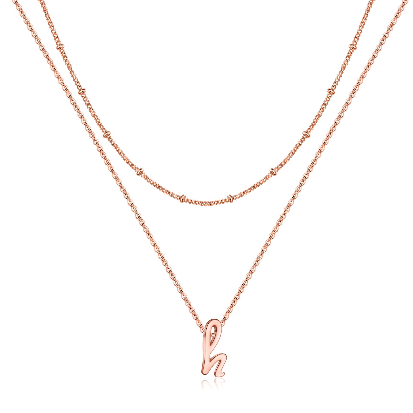 Simple Style Letter Copper Plating 14k Gold Plated Double Layer Necklaces