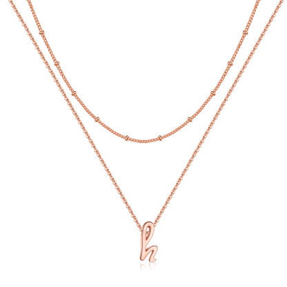 Simple Style Letter Copper Plating 14k Gold Plated Double Layer Necklaces